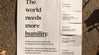The World Needs More Humility [Flyer]